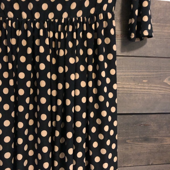 Black and Taupe Polka Dot Dress - Picture 2 of 2